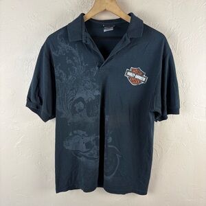 Harley-Davidson Men's Black Polo Shirt Cheyenne Wyoming Size Medium